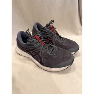 Asics Men’s Gel Contend 7 Running Sneakers, Size 13, Carrier Grey/Classic Red
